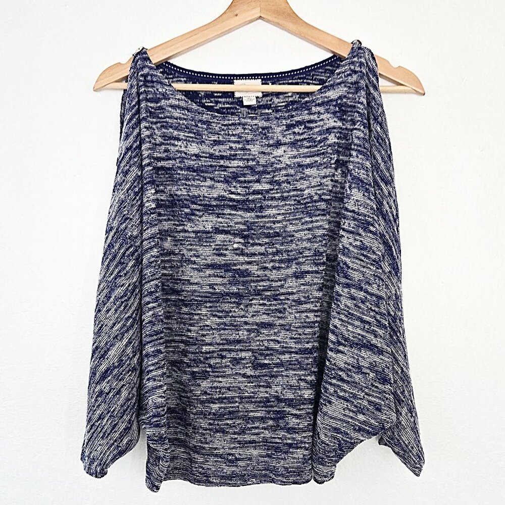 Anthropologie 9-H15 STCL Blue Cold-Shoulder Scoop Knit Top in Medium